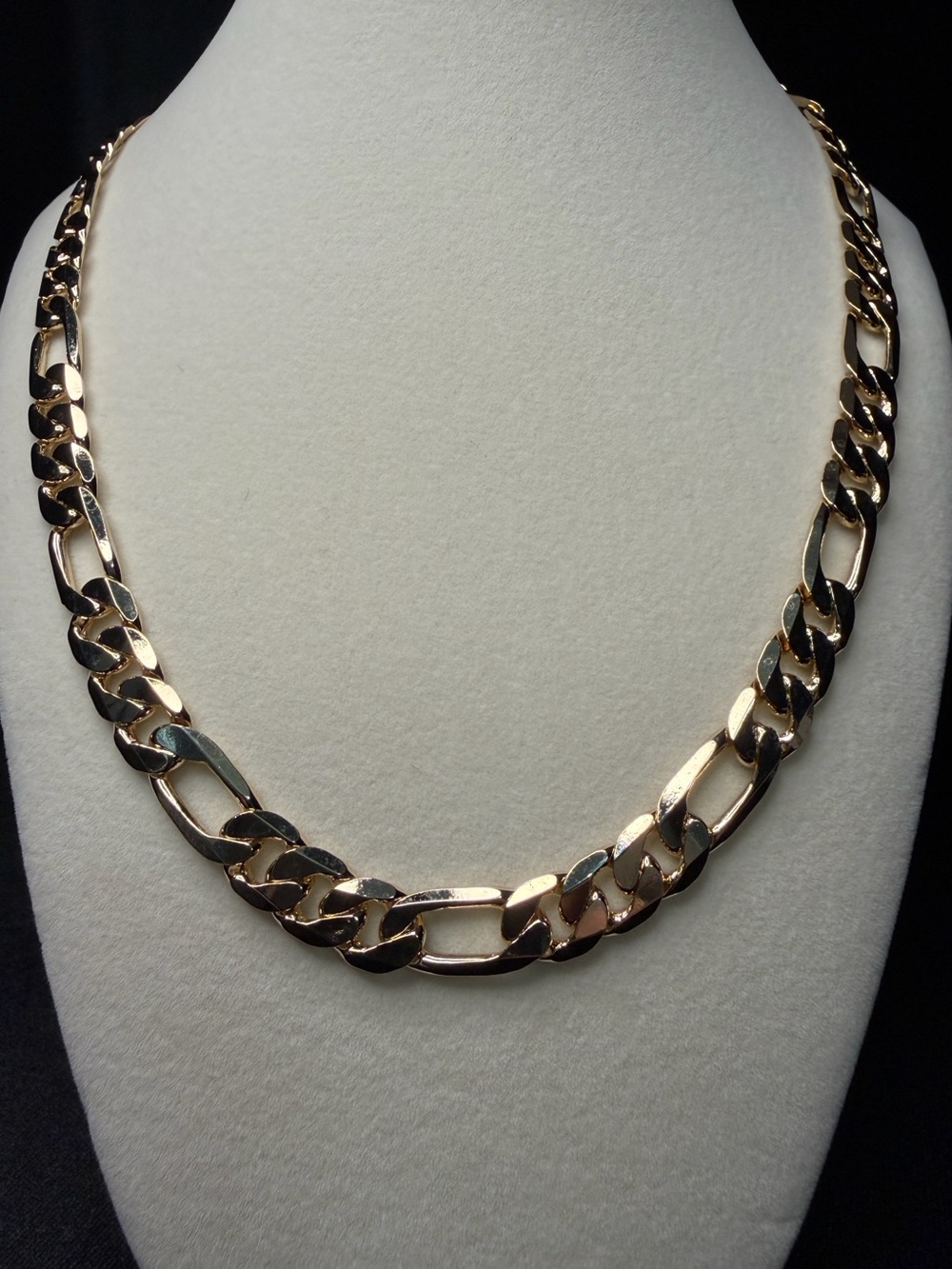 Figaro 20in 9.3MM 14K Stamped Gold Premium Finish Necklace Shine Bright